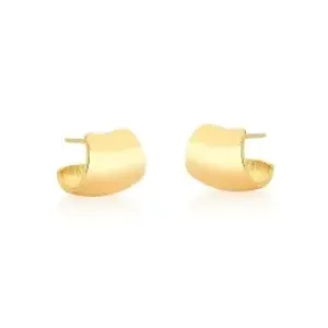 BRINCO BAN. DOURADO LISO CURVO MEIA ARGOLA 14X15MM