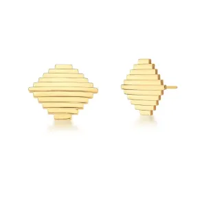 BRINCO MEDIO LISO TRABALHADO 11 COLUNAS 25MM BAN. DOURADO