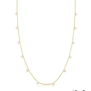 COLAR BAN. DOURADO PEDRA BRANCA REDONDO 40+5CM