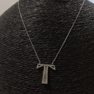 CORRENTE PRATA COM LETRA T 45+5 CM