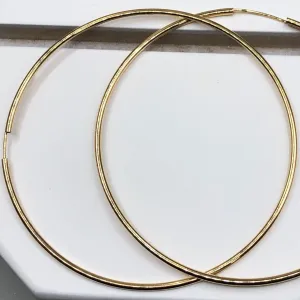 BRINCO BAN. DOURADO LISO FIO REDONDO ARGOLA 80MM