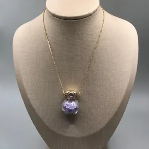 Colar Foleado a Ouro C/ Pedras Naturais Ametista