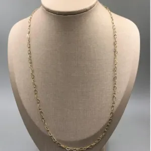 CORRENTE P/ MASCARA BAN. DOURADO LISO CORACAO 70CM