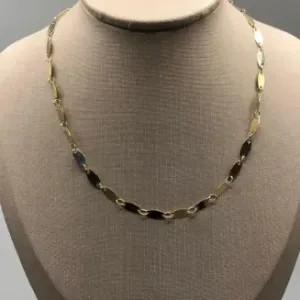 CHOKER BAN. DOURADO LISO NAVETE/OVAL 30+10CM