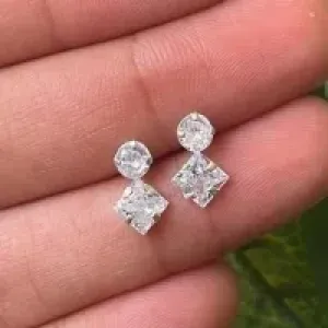 BRINCO PRATA DUPLO REDONDO 4MM