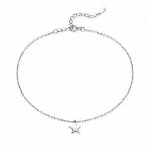 TORNOZELEIRA PRATEADO LISO 1 ESTRELA 23CM