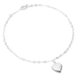 TORNOZELEIRA PRATEADA C/ PINGENTE CORAÇÃO