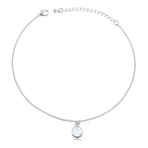 TORNOZELEIRA PRATA C/ UMA PEDRA BRANCA