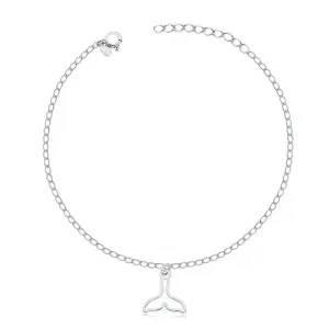 TORNOZELEIRA PRATEADO LISO CAUDA DE SEREIA 25+5CM