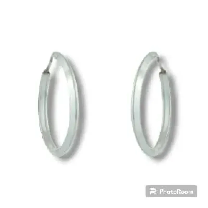 ARGOLA PRATA LISA FIO COM VINCO 30MM