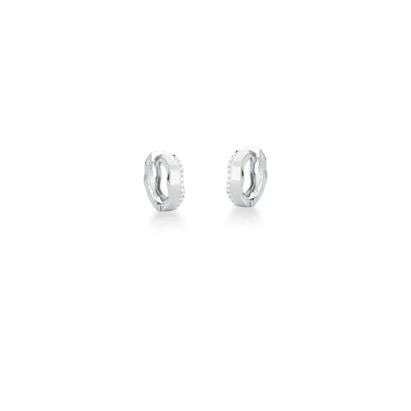 BRINCO PRATEADO CRAV. ZIRC BRANCA 2 VOLTAS ARGOLA 10MM