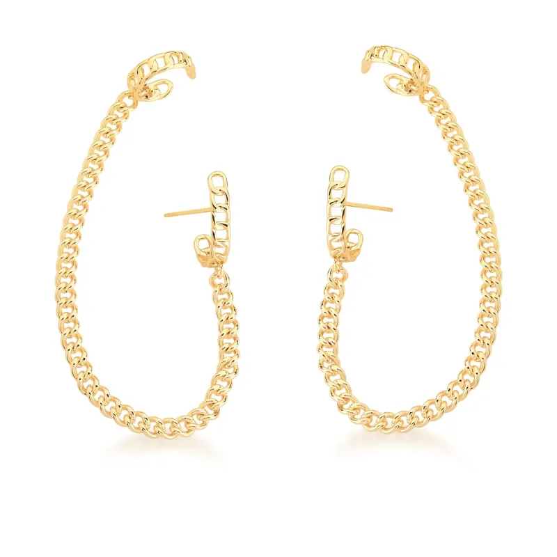 BRINCO EAR LINE BAN. DOURADO LISO ELO GRUMET EAR HOOK