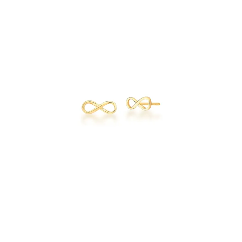 BRINCO BOTAO LISO INFINITO VAZADO 12MM BAN. DOURADO