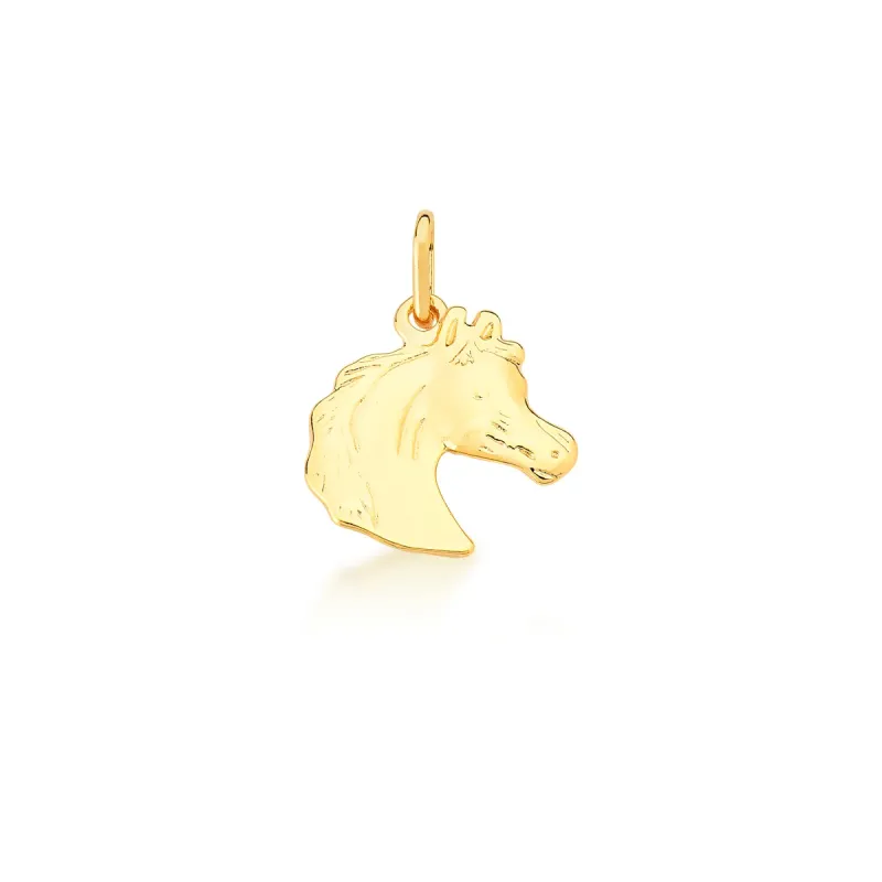 PINGENTE BAN. DOURADO LISO CAVALO 16MM