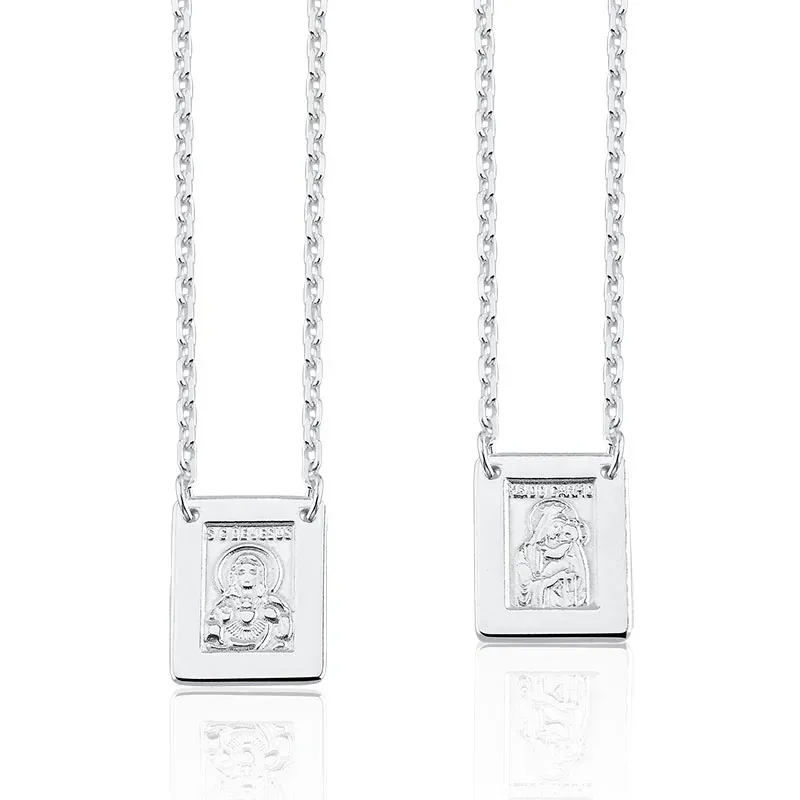 ESCAPULÁRIO PRATA ESTILO CARTIER C/ ELOS FINOS