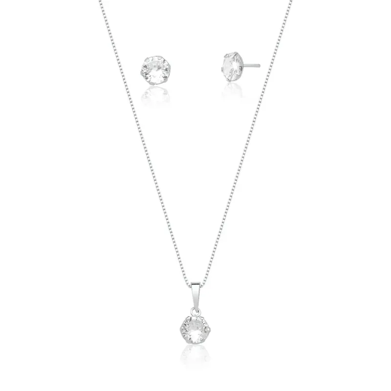 CONJUNTO PRATA PONTO DE LUZ