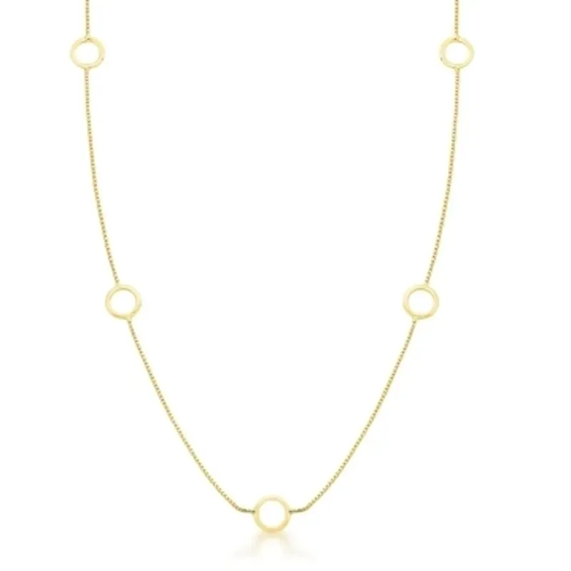 COLAR BAN. DOURADO LISO VAZADO REDONDO 60+10CM