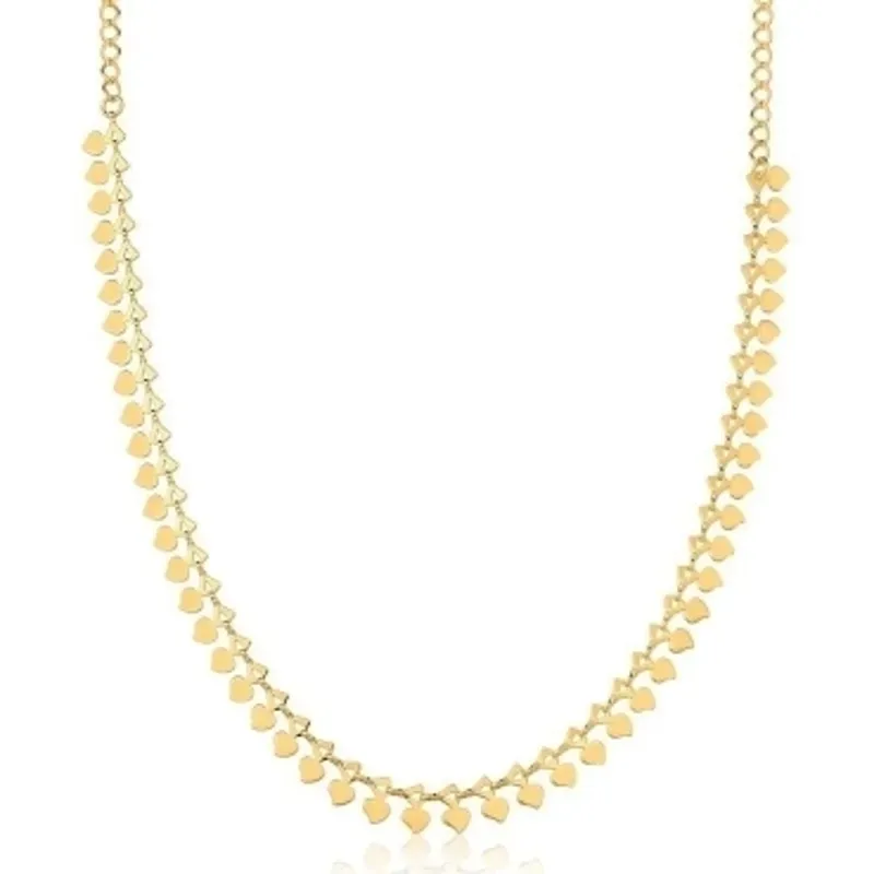 CHOKER BAN. DOURADO LISO CORACAO 30+10CM