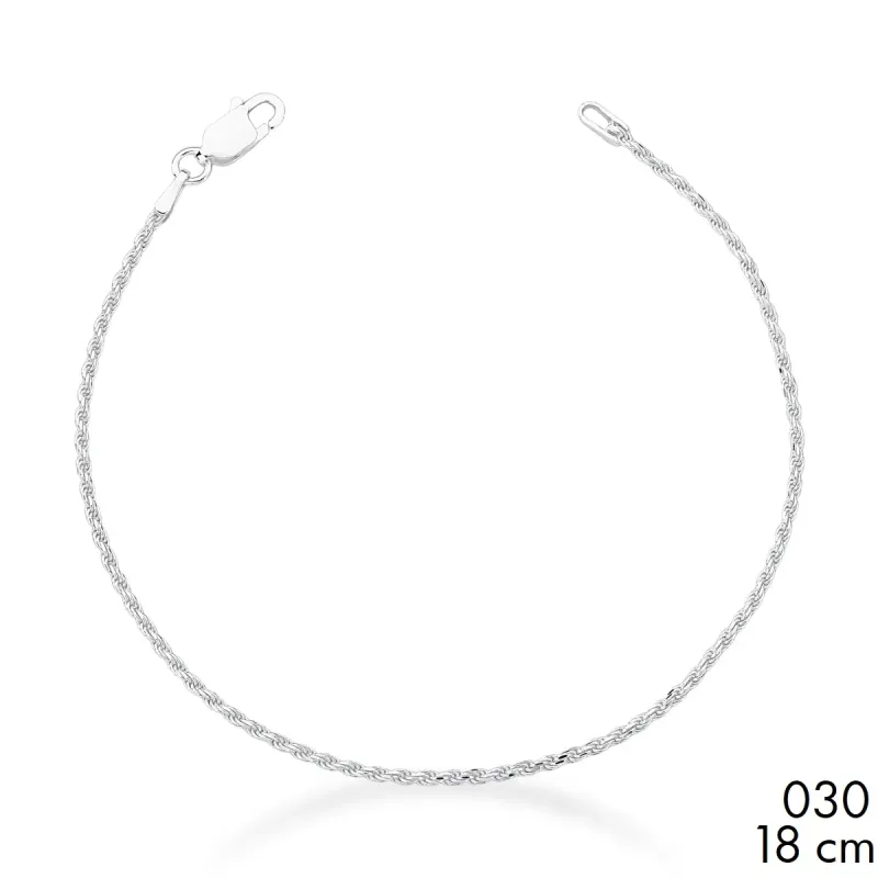 PULSEIRA CORDAO BAIANO PRATEADO 030 18CM