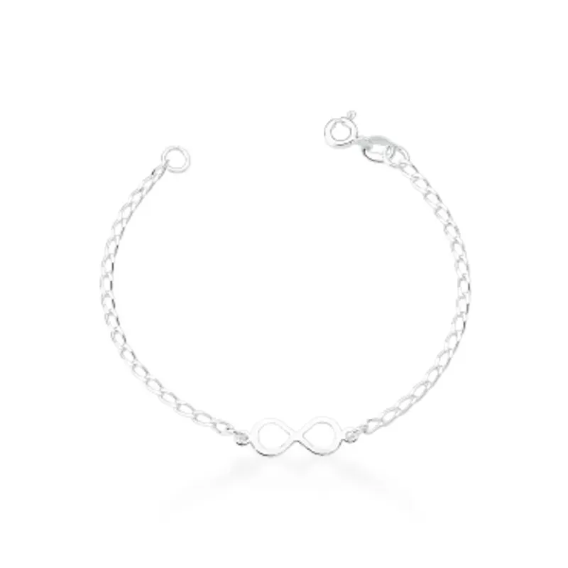 PULSEIRA KIDS PRATEADO LISO INFINITO 14CM