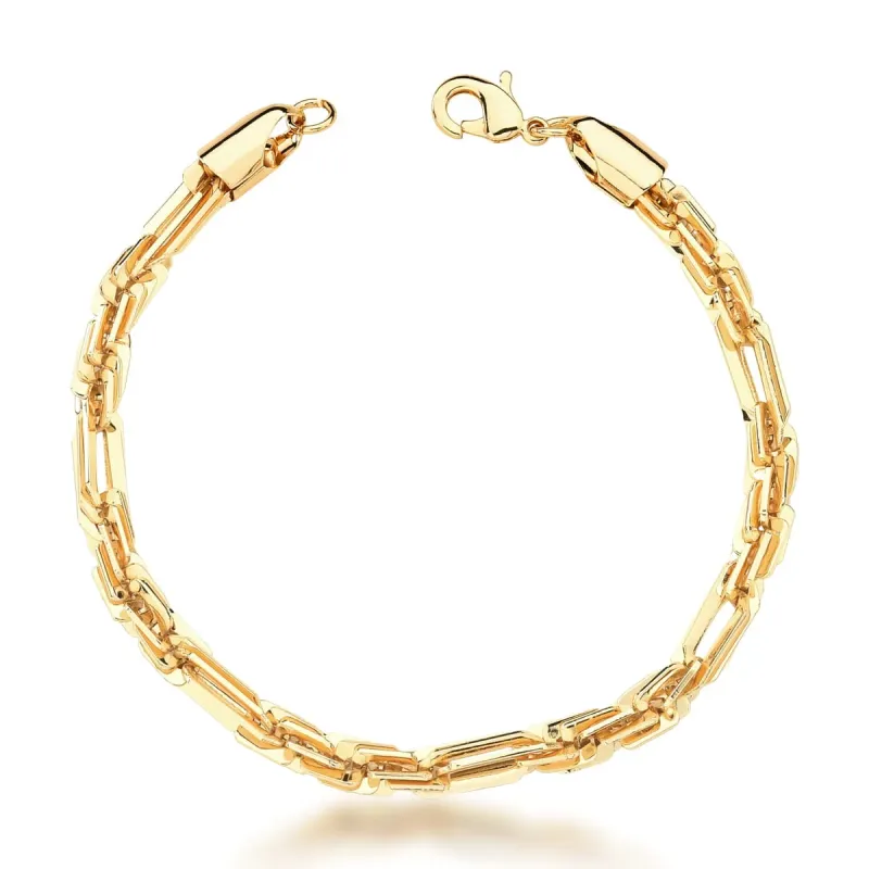 PULSEIRA BASICO LISO 3 VOLTAS ELO 2 EM 1 5MM  BAN. DOURADO