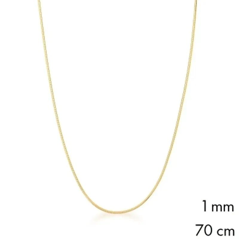 CORRENTE RABO DE RATO BAN. DOURADO LISO 1MM