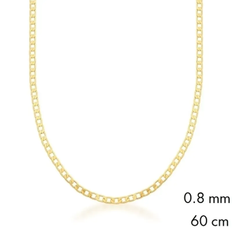 CORRENTE BAN. DOURADO ELO GRUMET 0.8MM 4X6MM 60CM