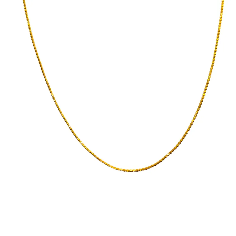 CORRENTE FOL. DOURADO LISO BOLINHA 70CM