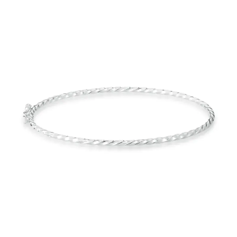 BRACELETE PRATEADO LISO FIO TRANCADO 2MM