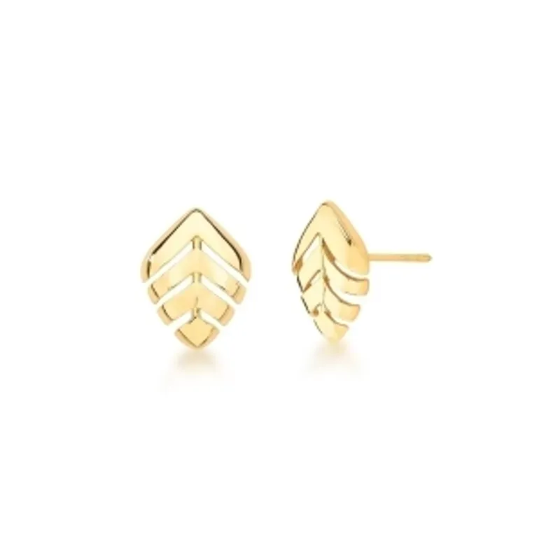 BRINCO BAN. DOURADO LISO VAZADO FOLHA 14X18MM