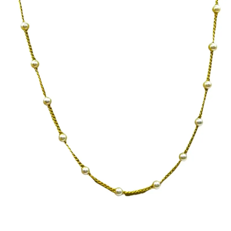 CORRENTE BAN. DOURADO C/ PÉROLAS