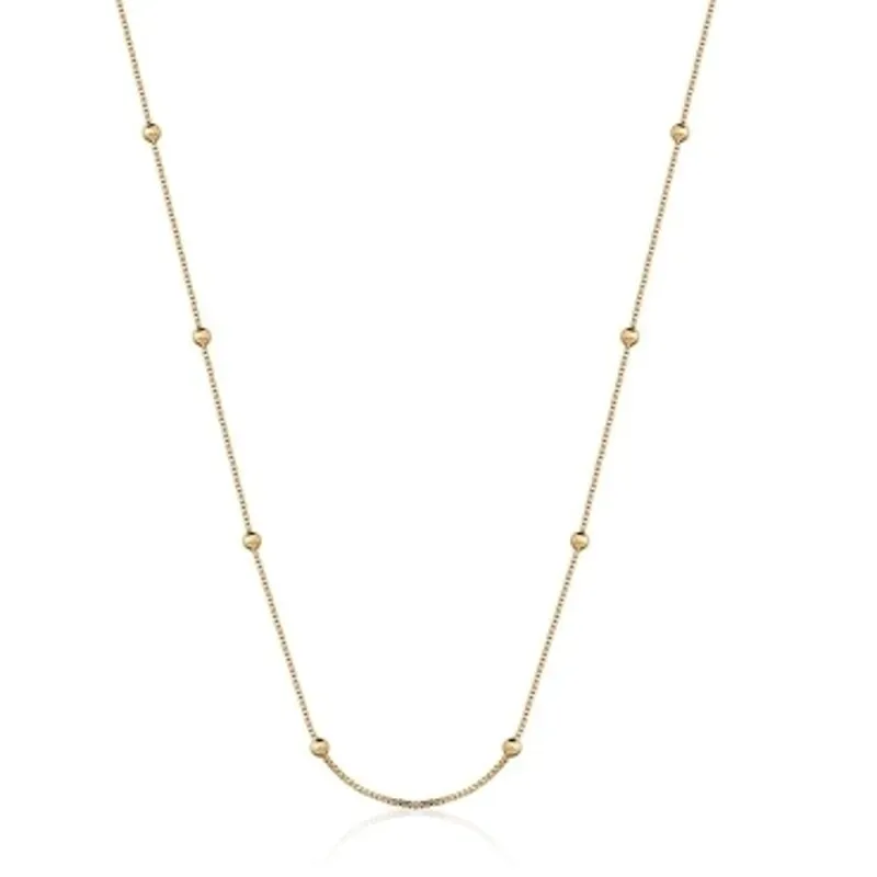 CORRENTE VENEZIANA C/ BOLINHA BAN. DOURADO LISO 60CM