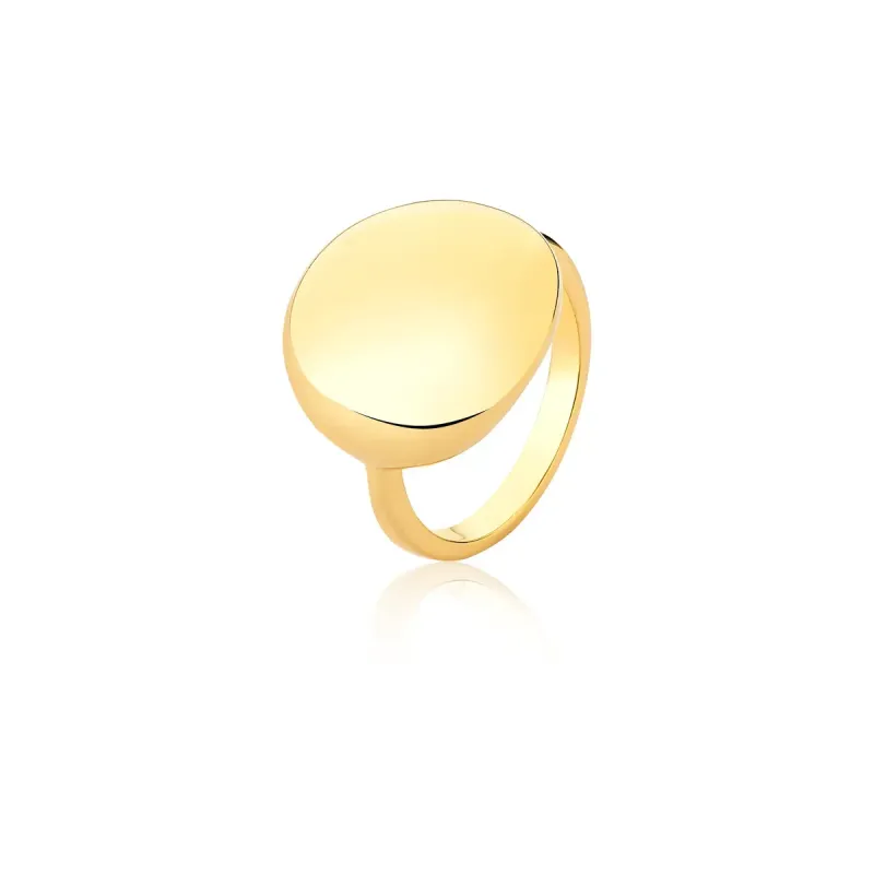 ANEL BAN. DOURADO LISO REDONDO 17MM