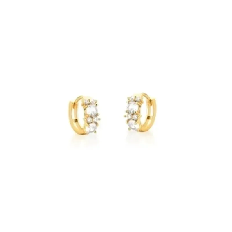 BRINCO BAN. DOURADO PEDRA BRANCA FRENTE ARGOLA 12MM (MISS)