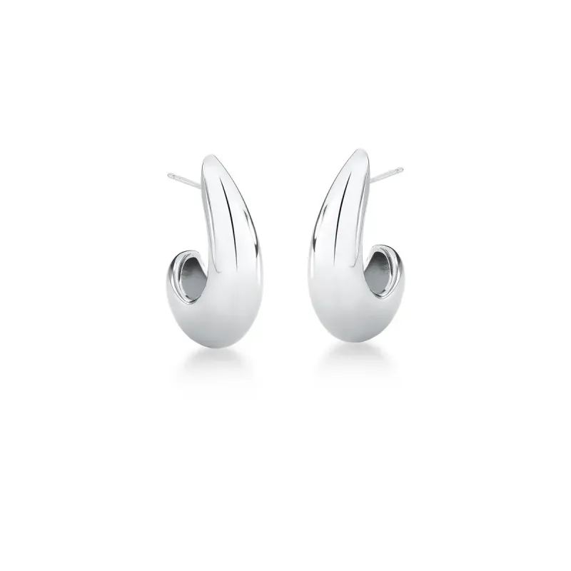 BRINCO BAN. RODIO LISO EAR HOOK GOTA CURVO 25MM