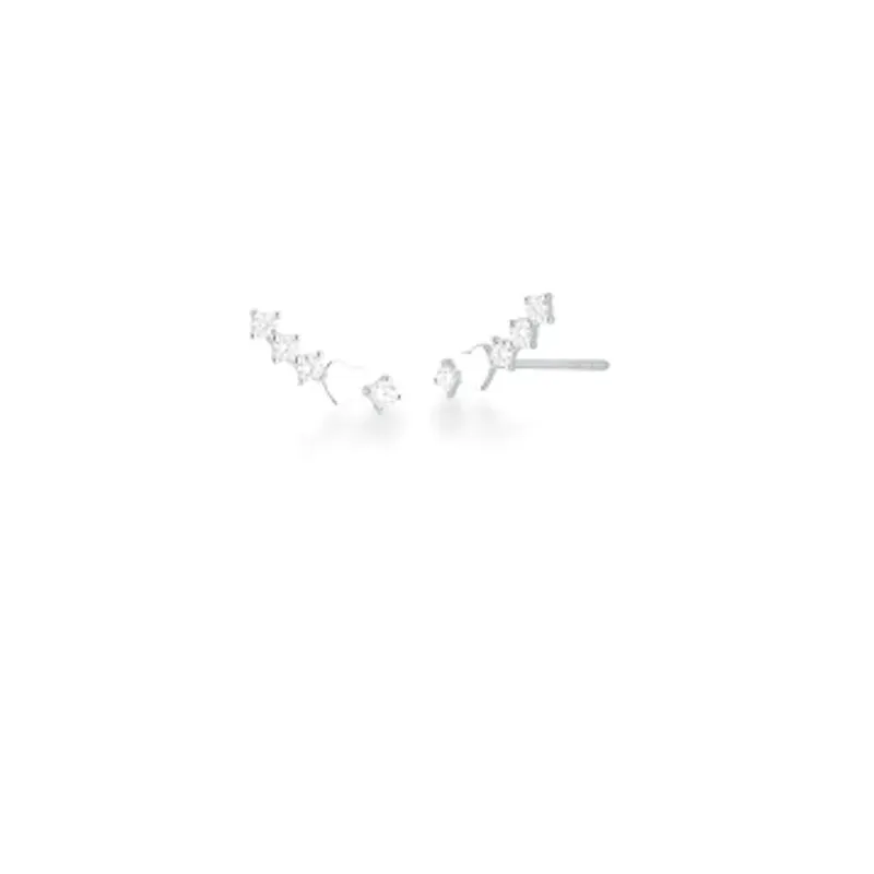 BRINCO PEDRA BRANCA EAR CUFF CORAÇÃO 