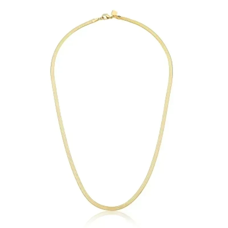 CORRENTE ESTEIRA LAMINADA LISO 3MM BAN. DOURADO /TAM. 30CM +10CM