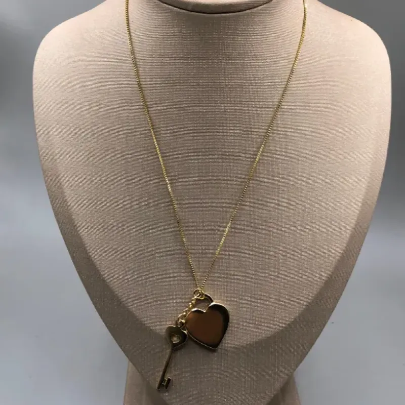 COLAR BAN. DOURADO CORAÇÃO E CHAVE