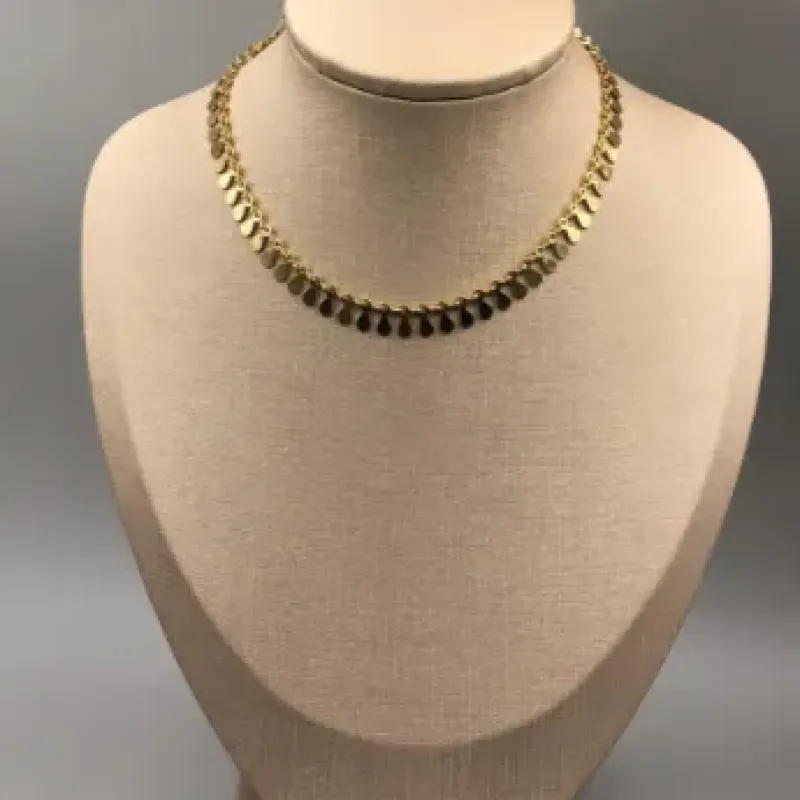 CHOKER BAN. DOURADO LISO GOTA DISPERSAS 30+10CM