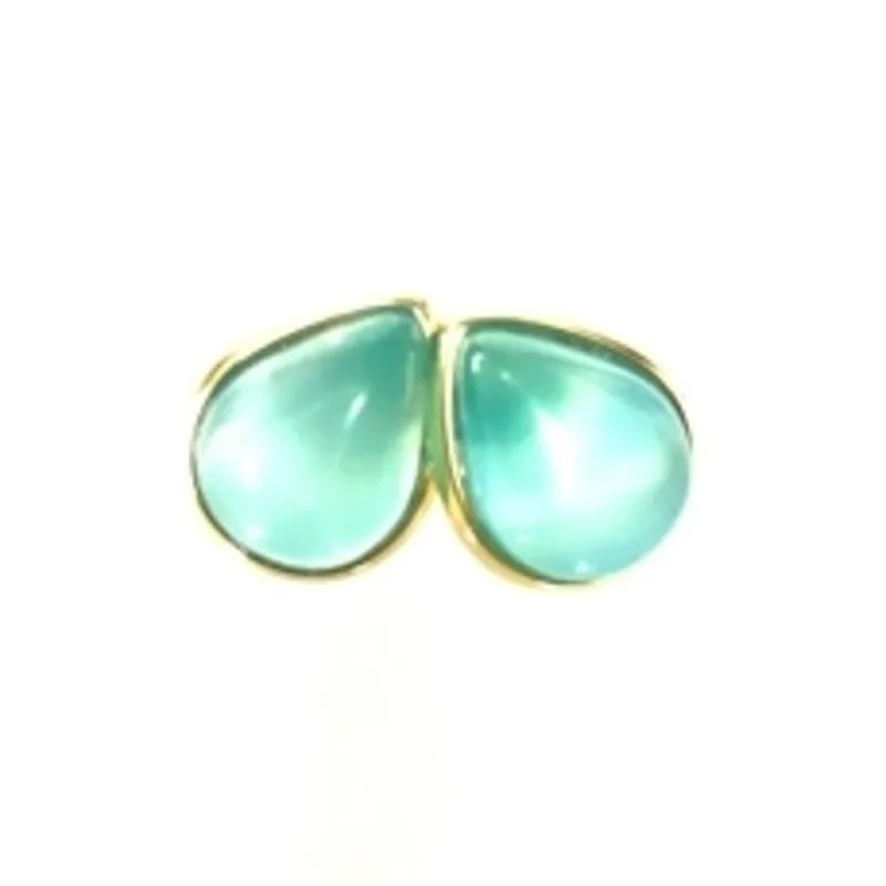 BRINCO BAN. DOURADO AGATA AZUL DO CEU