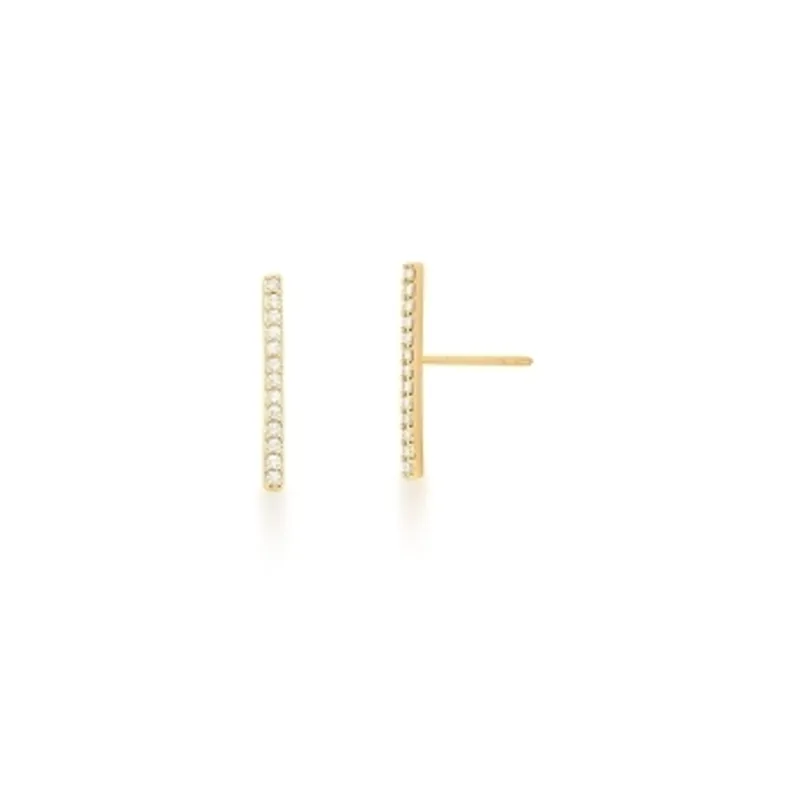 BRINCO BAN. DOURADO CRAV. ZIRC BRANCA 1 COLUNA/LINHA 22MM