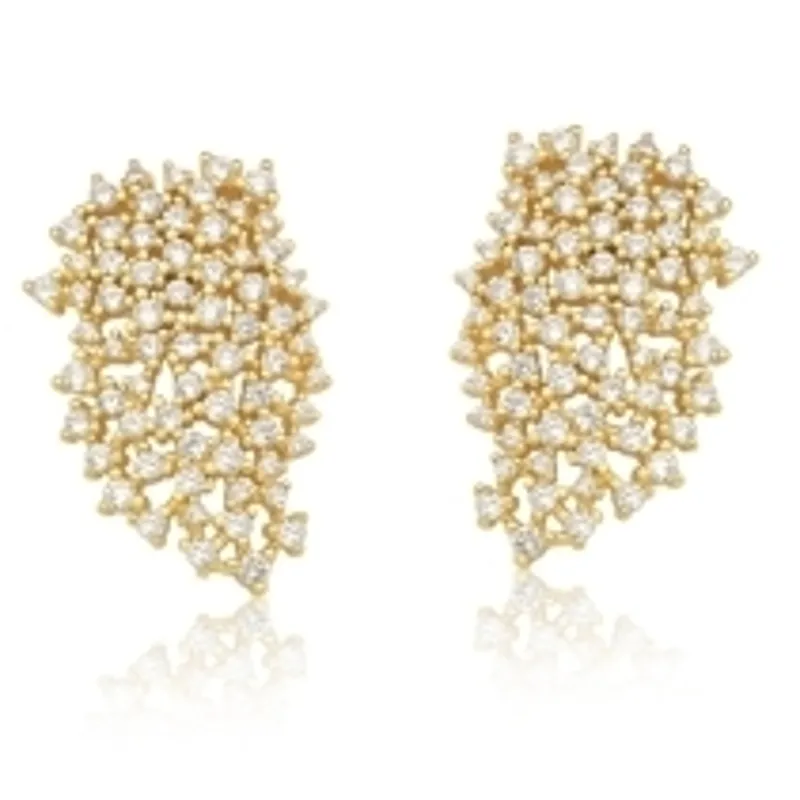 BRINCO BAN. DOURADO CRAV. ZIRC BRANCA EAR CUFF 23MM BAN. DOURADO