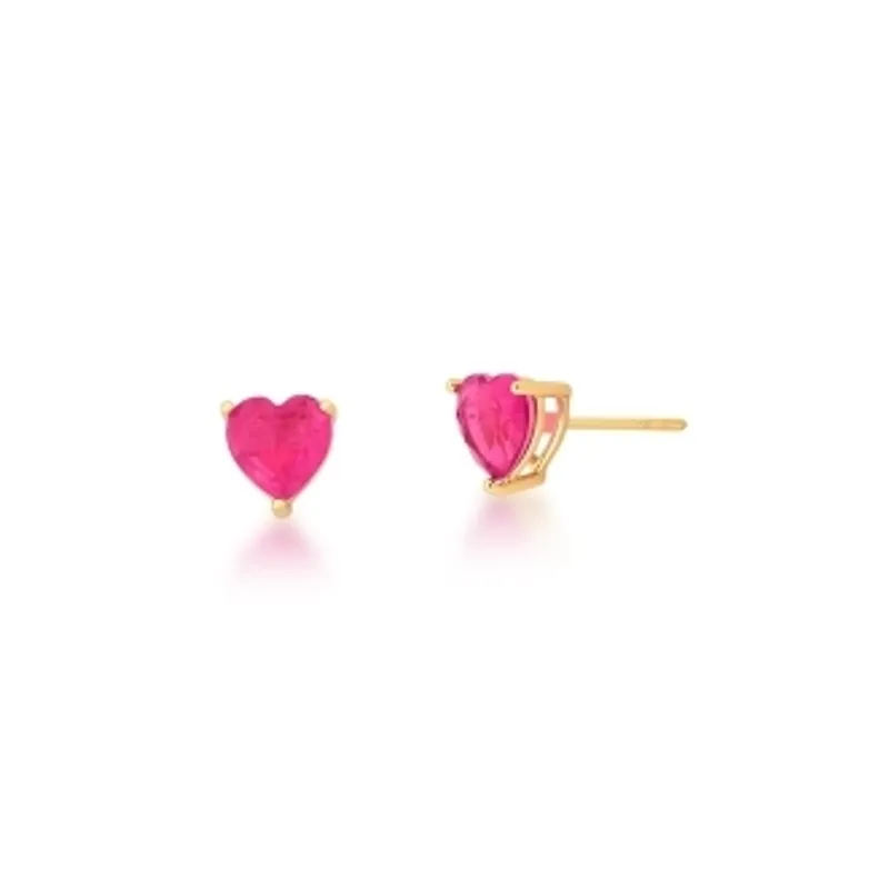 BRINCO BAN. DOURADO PEDRA FUSION ROSA CORACAO 10MM