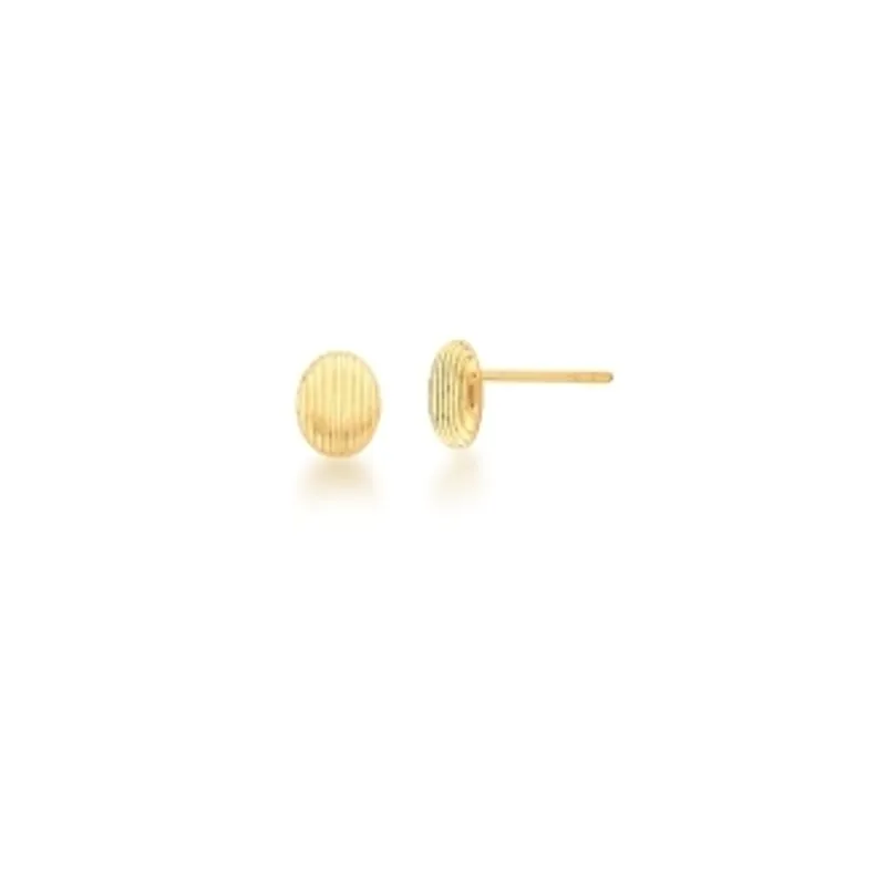 BRINCO BAN. DOURADO LISO TRABALHADO CONCHA OVAL 7X9MM