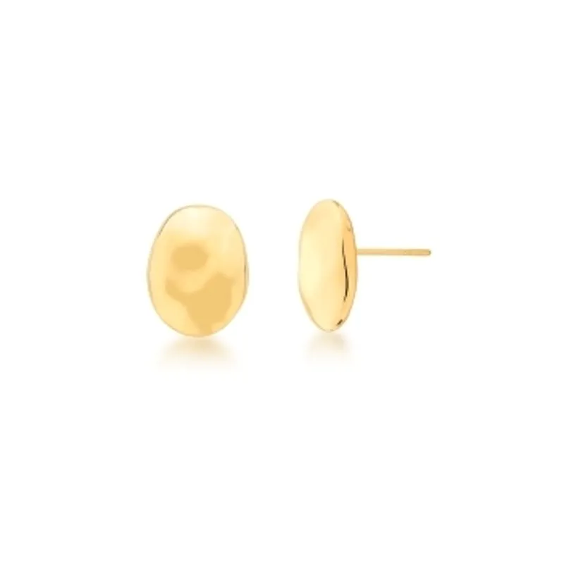 BRINCO BAN. DOURADO LISO TRABALHADO FACETADO OVAL 15X19MM