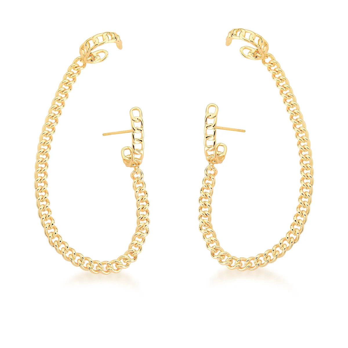 BRINCO EAR LINE BAN. DOURADO LISO ELO GRUMET EAR HOOK