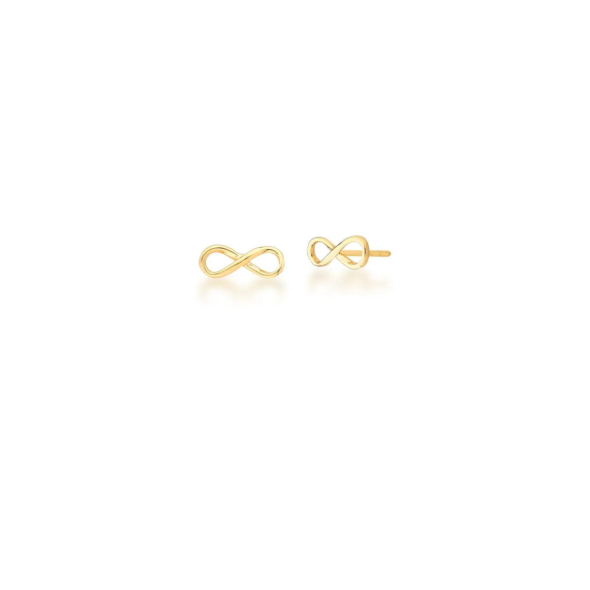 BRINCO BOTAO LISO INFINITO VAZADO 12MM BAN. DOURADO