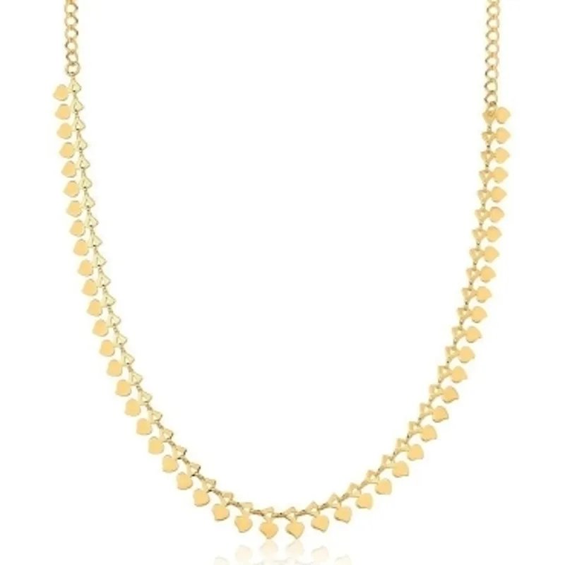 CHOKER BAN. DOURADO LISO CORACAO 30+10CM