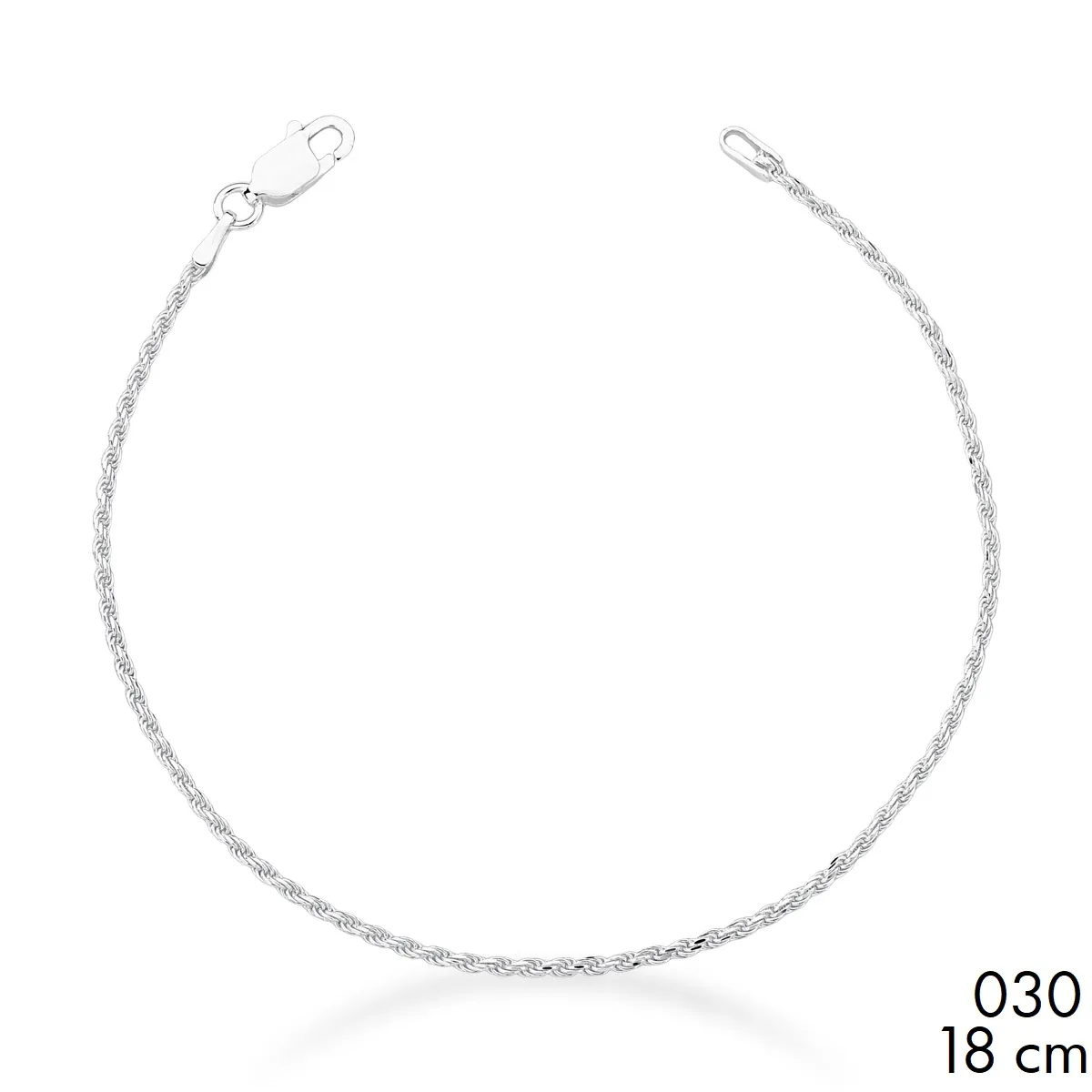 PULSEIRA CORDAO BAIANO PRATEADO 030 18CM