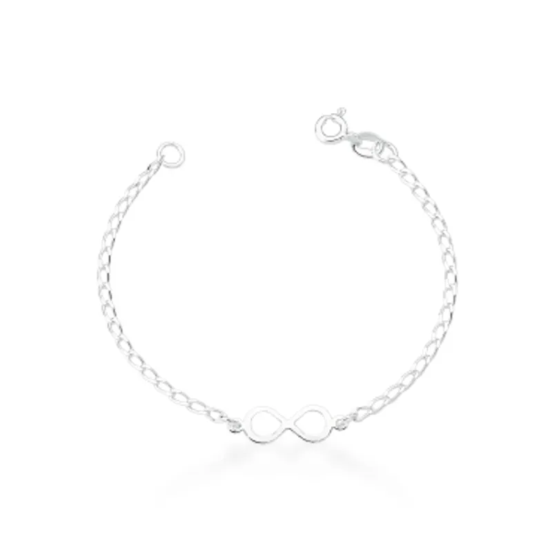 PULSEIRA KIDS PRATEADO LISO INFINITO 14CM